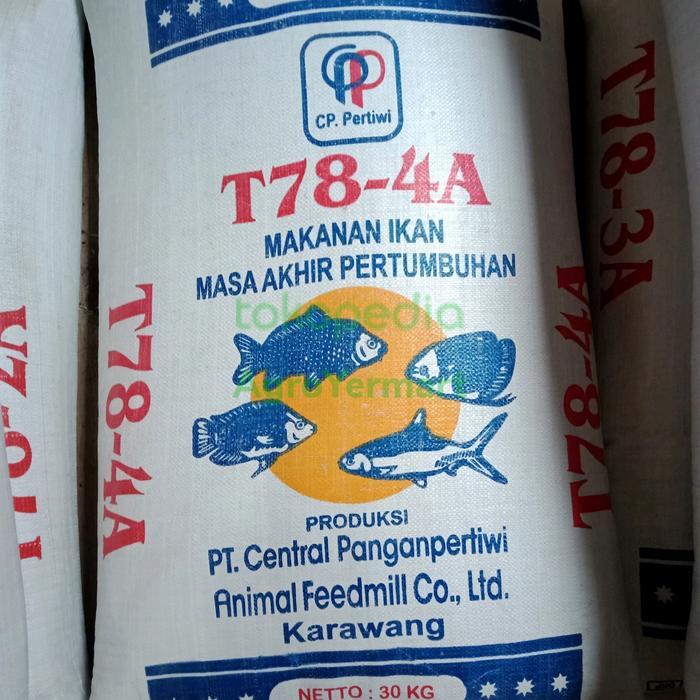 PAKAN PELET IKAN "TURBO T78-4A" GURAME,NILA FULL 1 KARUNG 30 KG