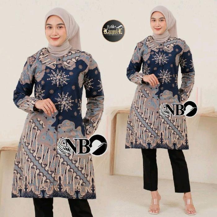 Tunik Batik Modern Atasan Batik Tunik Wanita Busui Premium High Quality Atasan Batik Wanita Terbaru