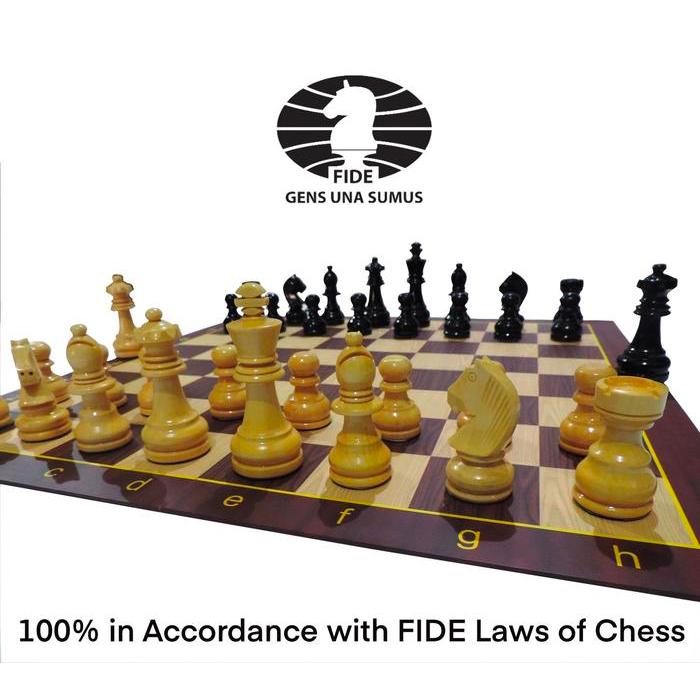 Papan Catur + Bidak Catur Kayu Std Internasional + Tas Catur