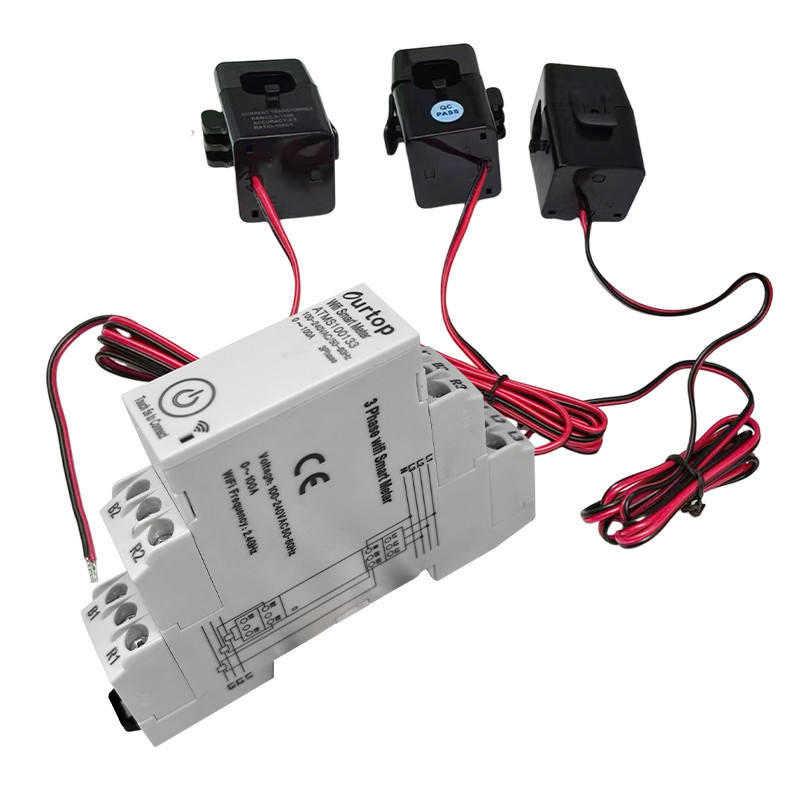 3 Phase Wifi Smart Energy Meter With Current Transformer Clamp Voltmeter Ammeter Voltmeter Ammeter