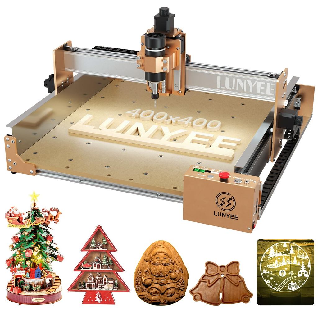 LUNYEE 4040 Pro CNC Router Machine 3-Axis CNC Engraving Machine Z-axis ball screw design Suitable