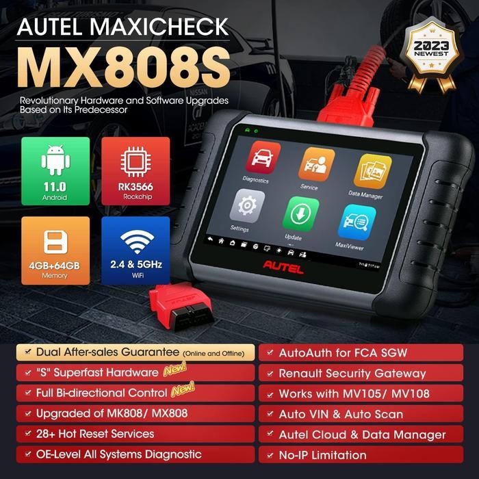 Scanner Mobil Bahasa Indonesia All New Autel MX808S - Paket Std