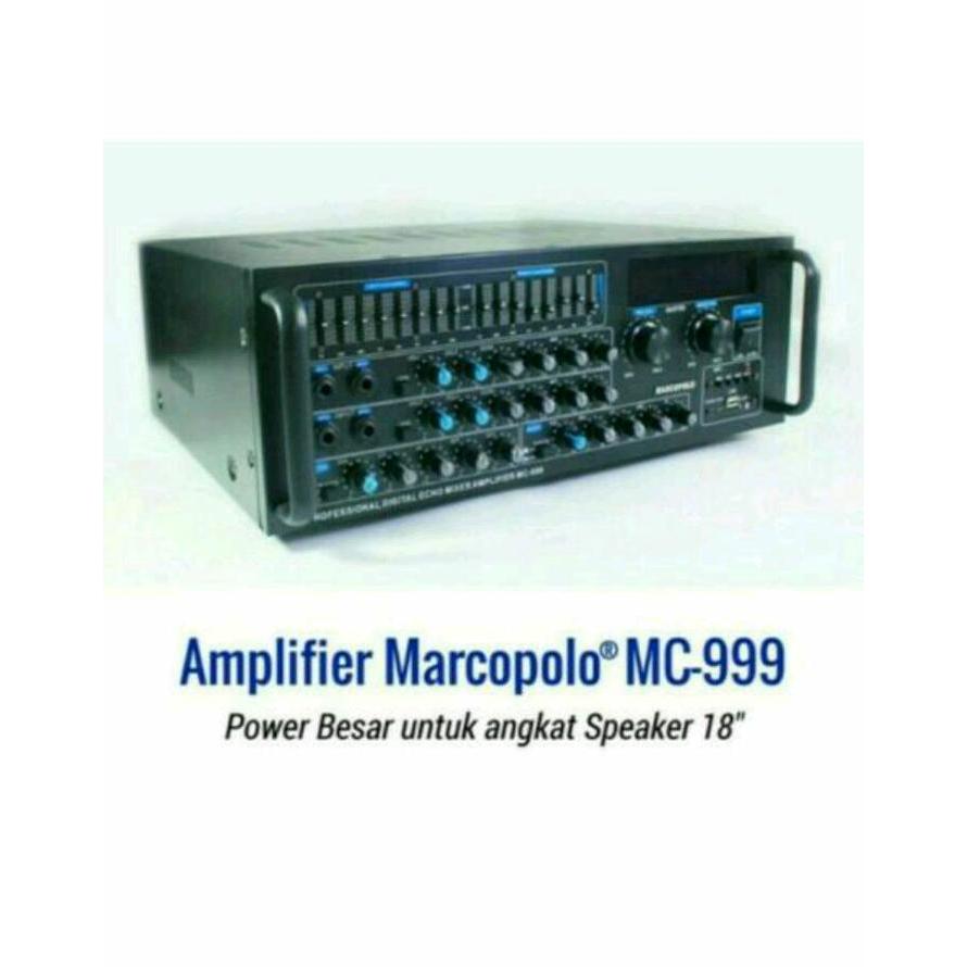 Marcopolo MC 999 Power Amplifier + Karaoke USB / MP3 SUARA MANTAP