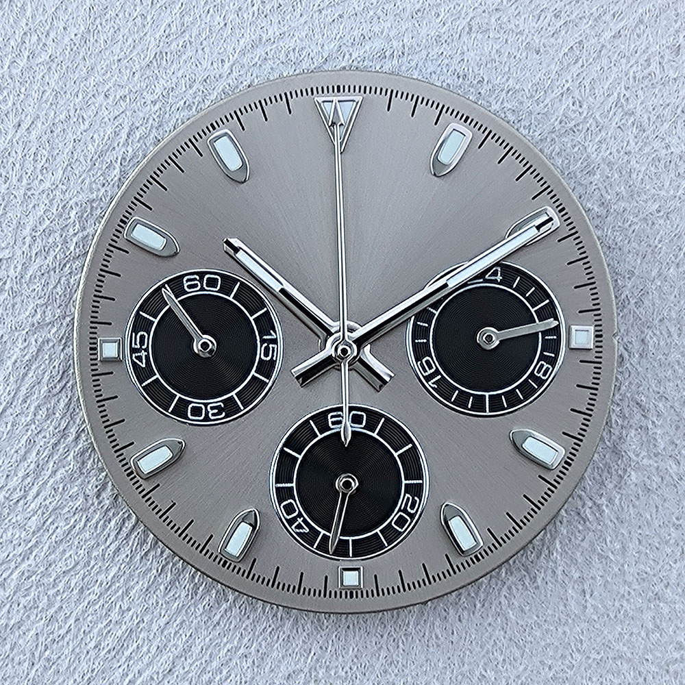 VK63 chronograph dial Men's watch Dial 29.5mm Custom logo panda dial Green glowing dial VK63 quartz