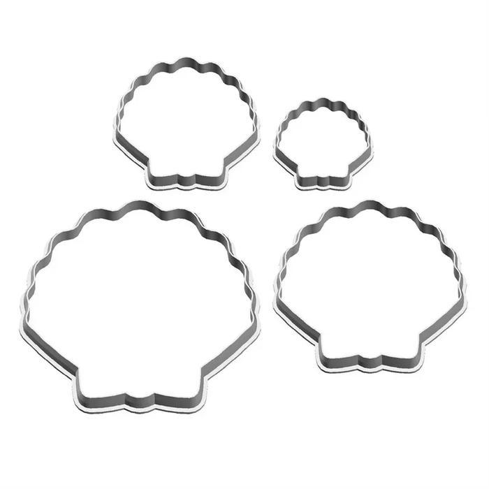 FOUR SPECIFICATIONS CARTOON AQUATIC ANIMAL,BIG PEARL SCALLOP,PLASTIC MOLDS,CAKE FONDANT TOOLS,COOKIE