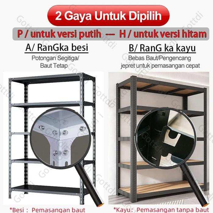 Best Seller Rak Besi Siku 5 Susun Rak Tanpa Baut Serbaguna Boltless Rack Boltless Mdf 5/6 Lapisan
