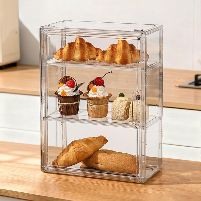 EGLUX Kotak Kue Akrilik Tempat Kue Etalase roti rak