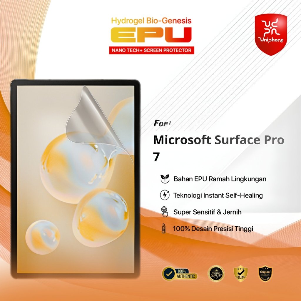 UniPhon BIO-HYDRO EPU Hydrogel Screen Guard for Microsoft Surface Pro 7 Top-Tier Anti Scratch High T