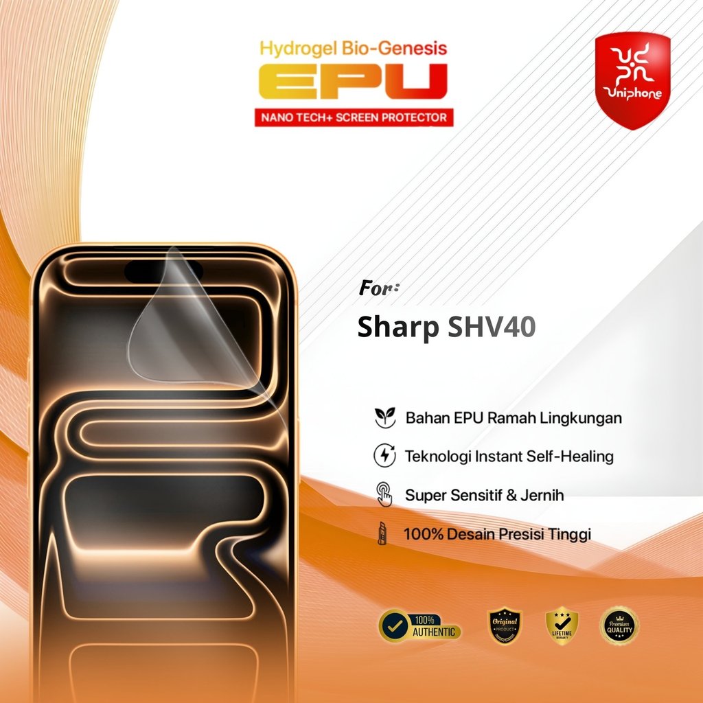 UniPhon BIO-HYDRO EPU Hydrogel Screen Guard for Sharp SHV40 Top-Tier Anti Scratch Crystal Clear Supe