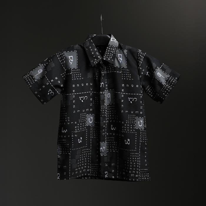 ZM ZASKIA MECCA - JAZI KEMEJA KOKO ANAK PRIA - EDISI AKSARA BALI BAJU TANGAN PENDEK KANCING KERAH