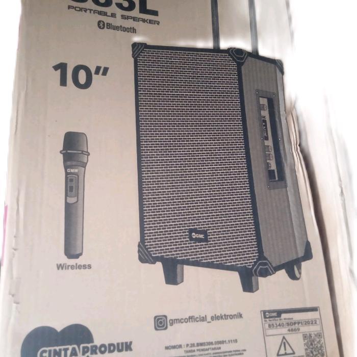 Speaker GMC 883L 10" dengan Echo, Bass, Treble, Volume Mic, AUX, Radio, dan Bluetooth