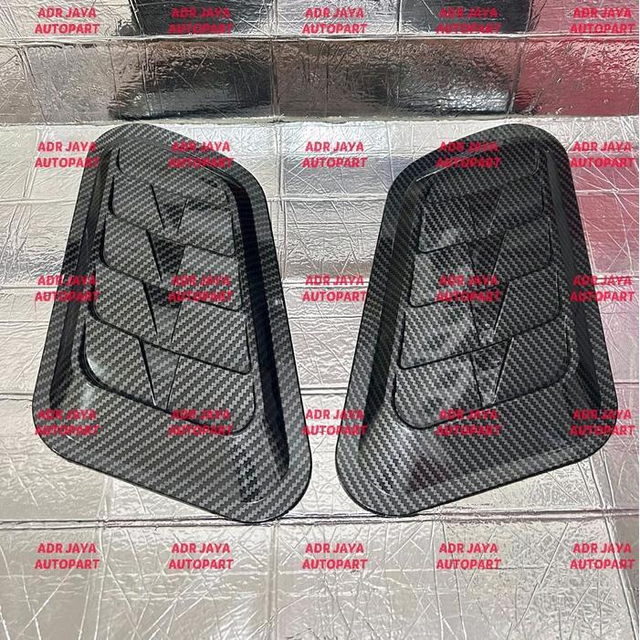 Air Scoop Air Flow Intake Turbo Side Bonnet Carbon Mobil Universal Avanza Xenia Fortuner Calya Sigra