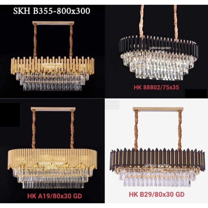 lampu gantung kristal meja makan