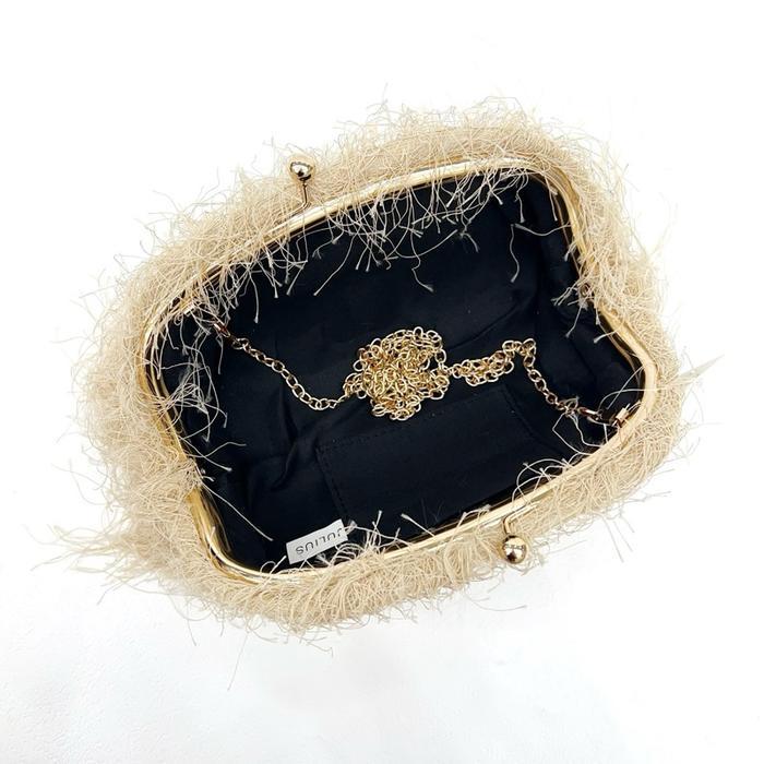 Clutch Pesta Bulu Handbag Fur Bag Selempang Tas Bulu Kondangan Wanita 9484-3N Co