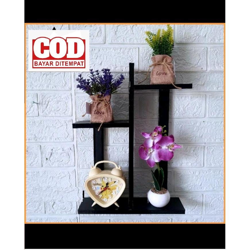 "New" {COD] RAK POT BUNGA HIAS MINI KEMBAR TEMPEL DINDING