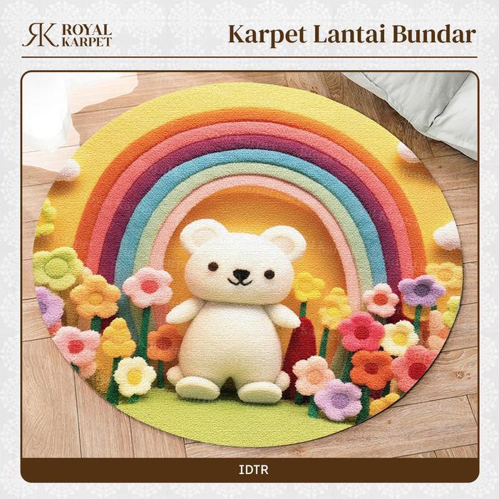 ROYAL - [ Rounded Variant ] Karpet bulat aesthetic 120x120cm 100x100cm Karpet Kecil Untuk Kamar Anti