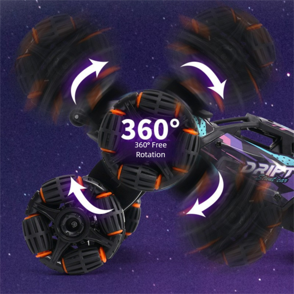 New Alloy Plastic RC Stunt Car 6x6 Spray Gas Orange Purple Spray Gas RC Off-Road Electric Vehicle