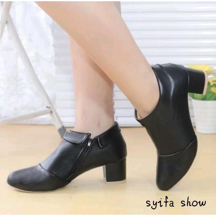 Aerostreet - Sepatu Boots Wanita High Heels 5Cm Model Terbaru