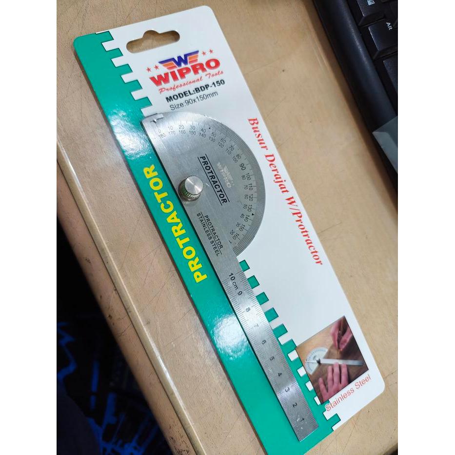 WIPRO Protractor - Busur Derajat Stainless 6" - BDP-150 - Protactor