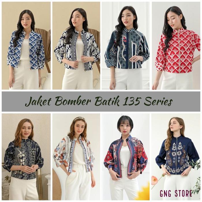 s7 Outer Batik 135 Series / Jaket Batik wanita/ Seragam Batik/ Bomber