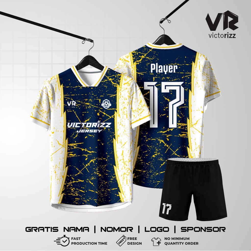 JERSEY FULL PRINTING FREE CUSTOM DESIGN CUSTOM NAMA DAN NOMOR | JERSEY FUTSAL/SEPAK BOLA/BADMINTON/V