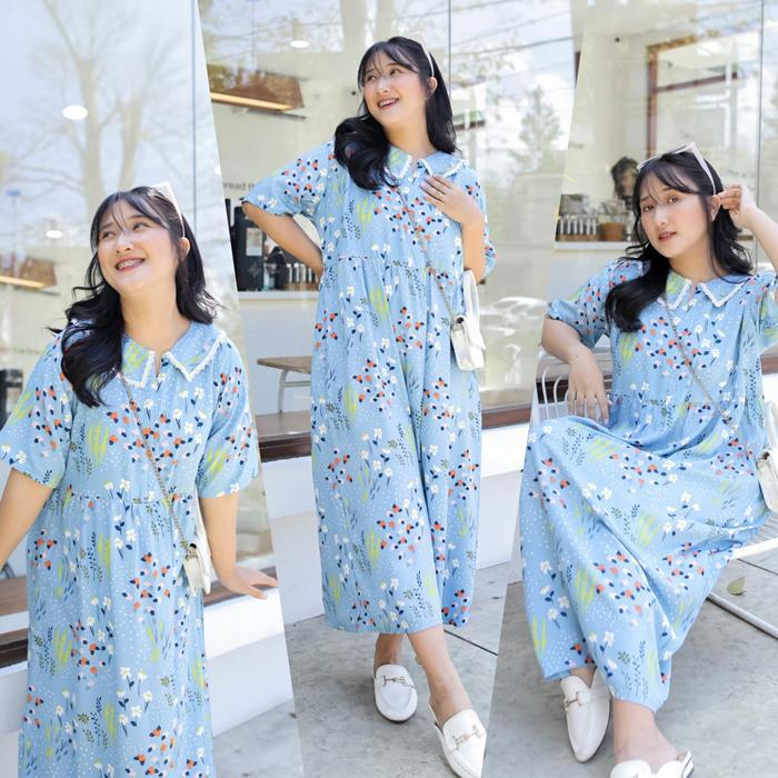 "New" Daster ANDIN LD 115CM STANDAR & LD 130CM JUMBO / Daster KOREA / Daster kerah renda / Dress