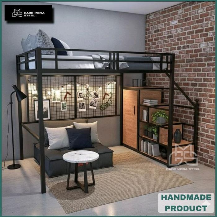 (Bebas Custom, Garansi 25 Tahun) Kasur Tempat Tidur Tingkat Bunkbes Metal Tebal Besar Handmade Full 