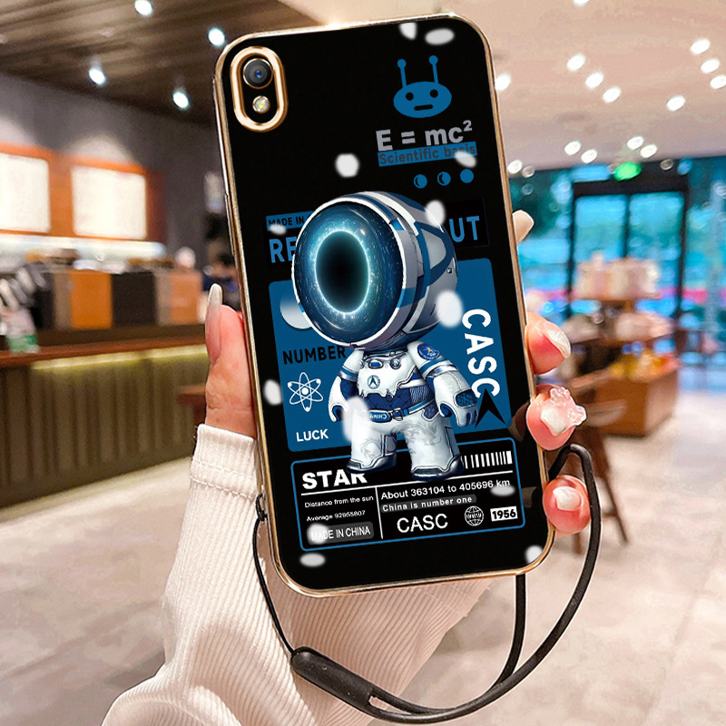 Casing Hp Untuk OPPO A37 A37F Case Casing pola astronot Cesing Kasing HP Kesing tali berlapis Siliko