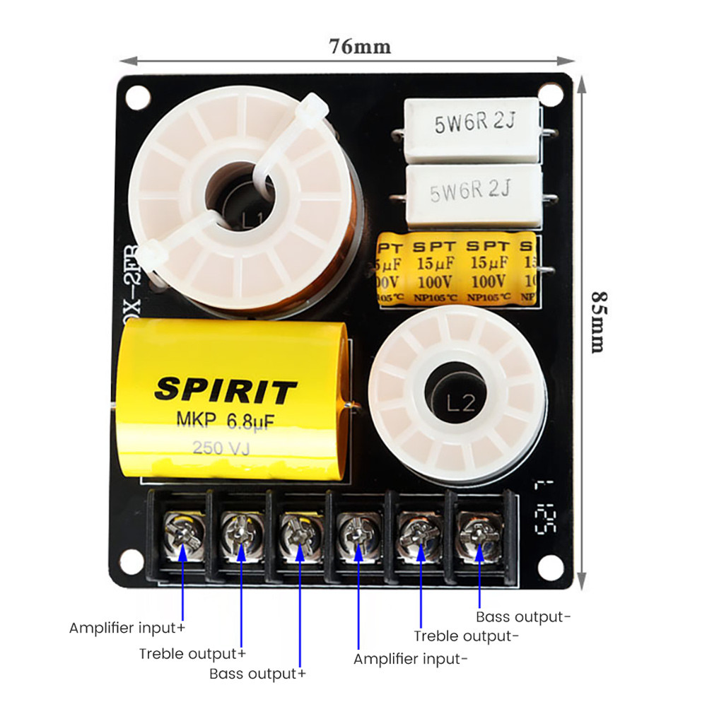 AIYIMA 100W Crossover 2 Way Tweeter Bass Audio Sound Amplifier Speaker Frequency Divider Filter Home