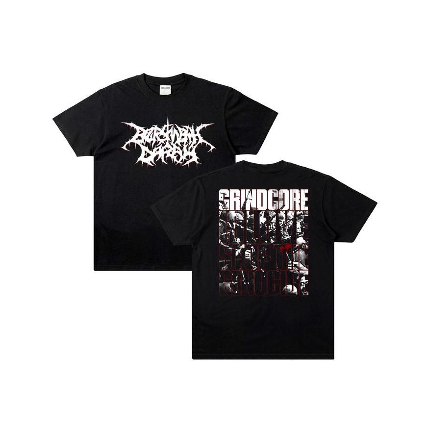 DISKON RECORDS - BERSIMBAH DARAH - STOP THE GENOCIDE T-SHIRT - BLACK READY STOCK