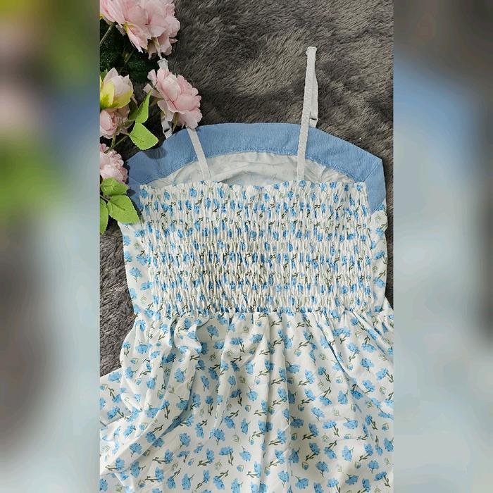 Missmoka Clara Set Midi Dress + Outer Gaya Musim Panas Korea Dress Pantai Floral Bunga Bunga