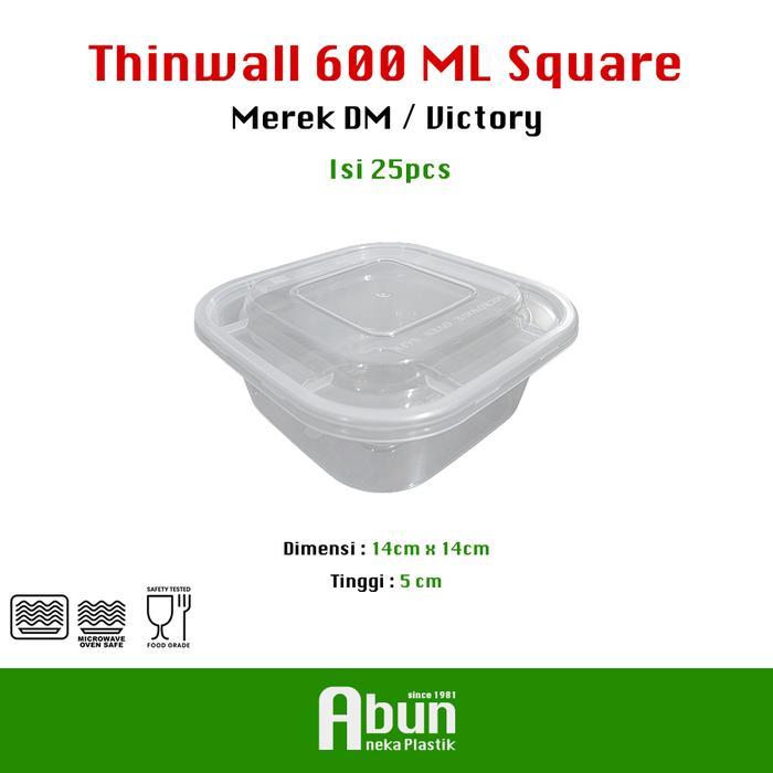 Thinwall 600 ML Square (DM/Victory) @25pcs