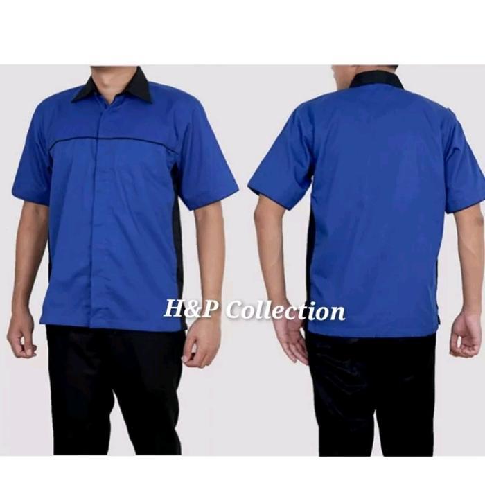 Baju Seragam Kerja , Kemeja Seragam Kerja Kantor Dv 02 Navy, Biru, Hitam , Putih, Tosca Polos