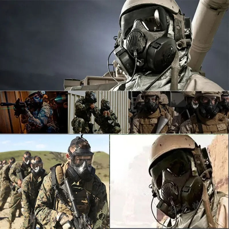 Full Face Protective Tactical Gas Respirator Mask for Airsoft Shooting Hunting Riding Outdoor CS