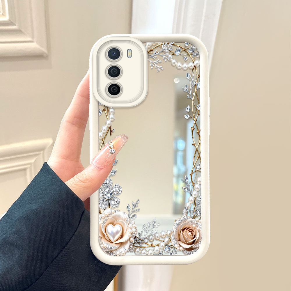 Casing Hp Untuk OPPO A16 A16S A54S Silikon Cassing Mode Terbaru Softcase Flower Diamond 1735 Mirror 