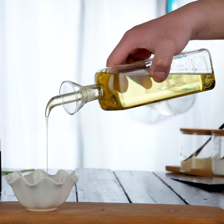 Pot Minyak Kaca Borosilikat Tinggi Pot Minyak & Cuka Rumah Tangga Anti Bocor Pot Kecap Dapur Tangki 