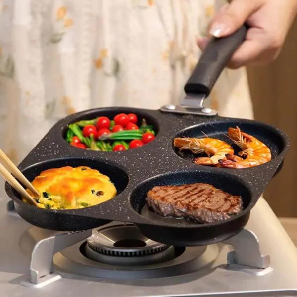 [US] Wajan Penggorengan Telur / Cetakan Telur Ceplok Teflon Telur 4 Lobang Anti Lengket