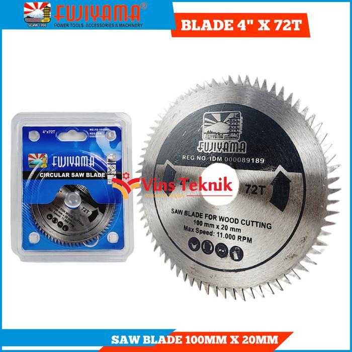 Fujiyama Saw Blade Mata Gergaji Kayu Gerinda 4Inch 4" X 72T