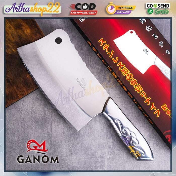 PISAU DAPUR B018 LUJI GANOM STAINLESS STEEL CHOPPER CLEAVER CHINESE CHEF KNIFE ALAT KITCHENWARE