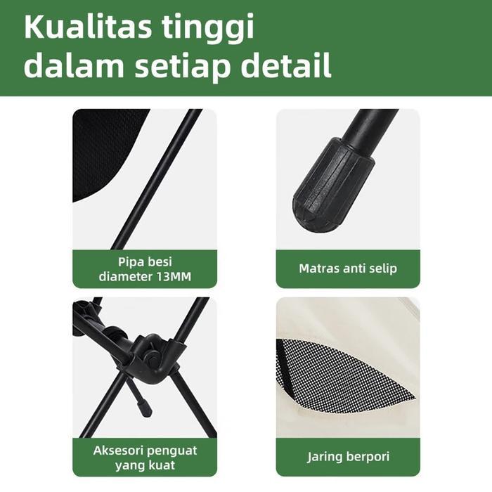 LOOGU Bebas Kursi Lipat Luar Ruangan Ultra-Ringan & Praktis Cocok untuk Piknik Memancing Bahan Kain