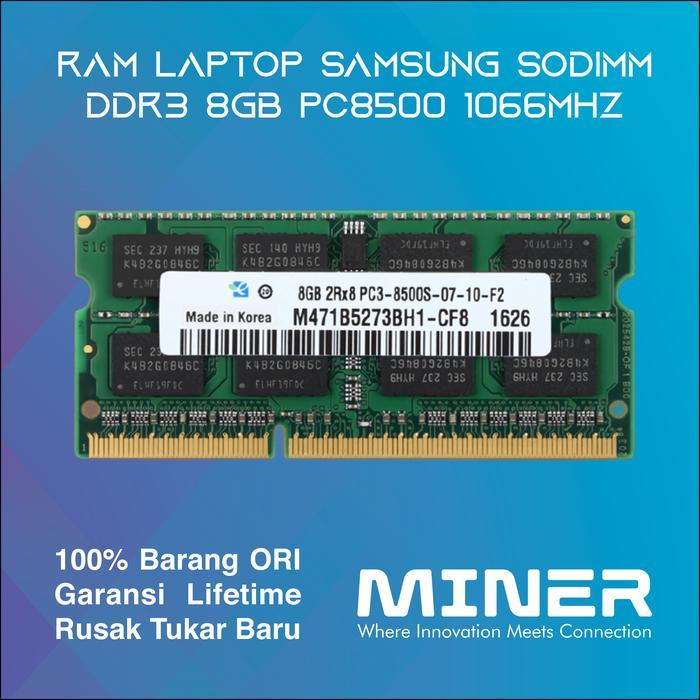 SALE Memory RAM Laptop SODIMM DDR3 PC8500 8GB 1066Mhz TERMURAH