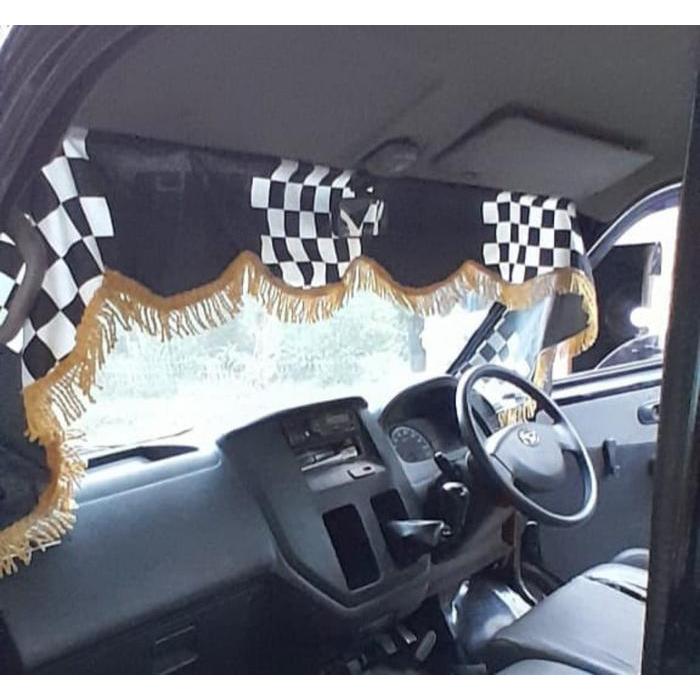 Kain Aksesoris Kaca Depan Mobil Lis Rumbay Manik Manik Tirai Gorden Hordeng Hiasan Pintu Car
