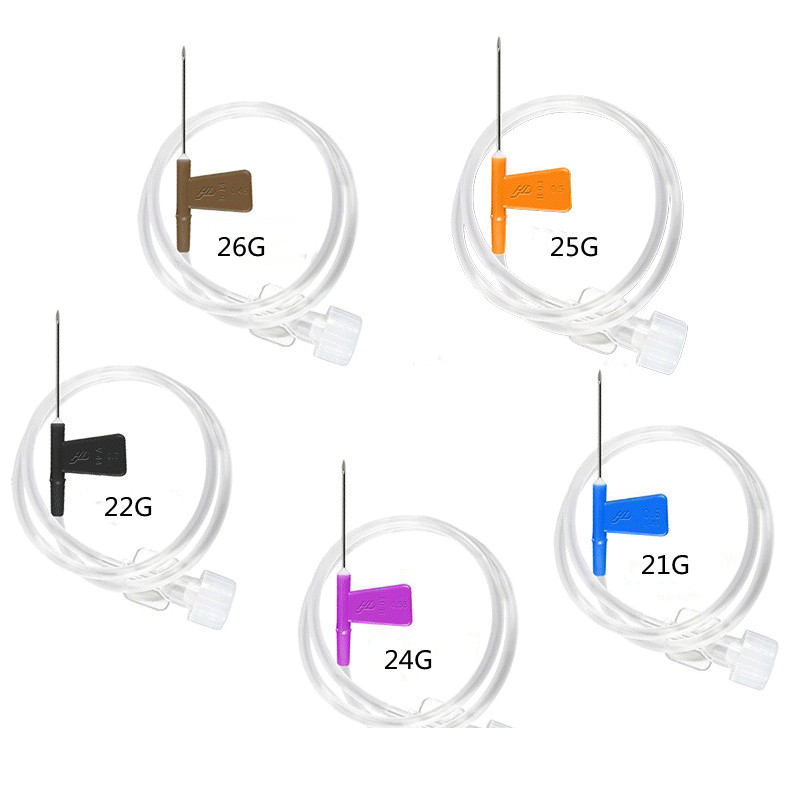 DISKON 100pcs/lot Disposable Scalp Vein Set 21G 22G 23G 24G 25G 26G Sterile Butterfly Needle Pet Med