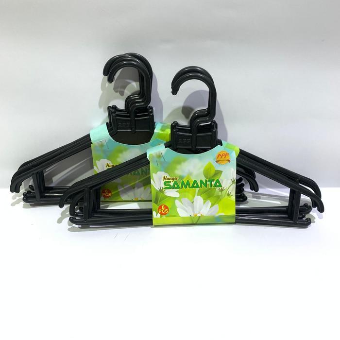 NEWW Hanger Laundry Plastik / Gantungan Baju Hitam / Gantungan Baju Plastik