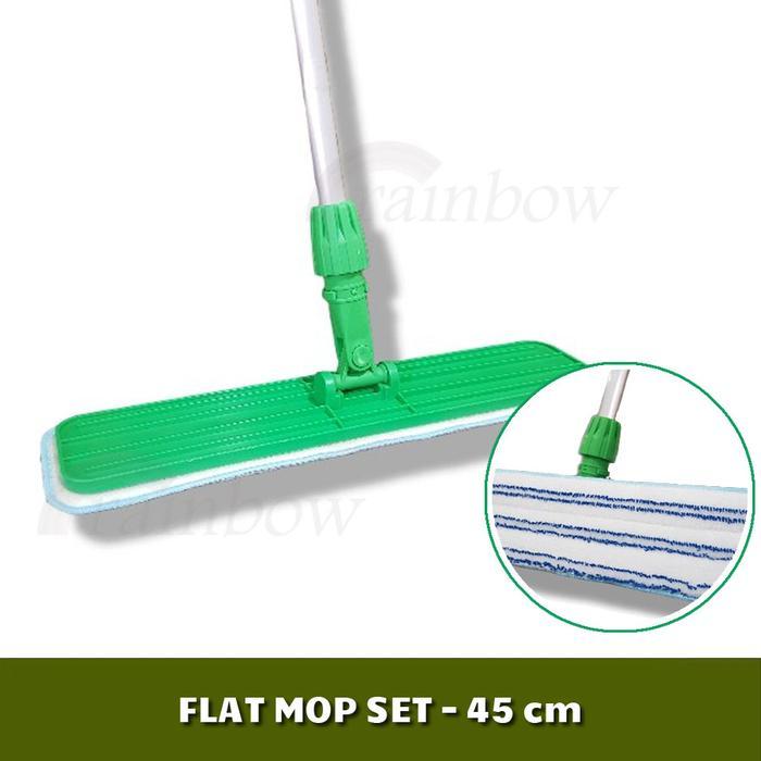 Flat Mop Set 45 cm / Alat Pel Mop 45 cm / Alat Pel tanpa ember Flat Mop 45 cm