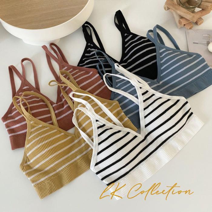 Sport Bra Olahraga Bh Wanita Remaja Zumba Motif Garis Busa Nyaman 124