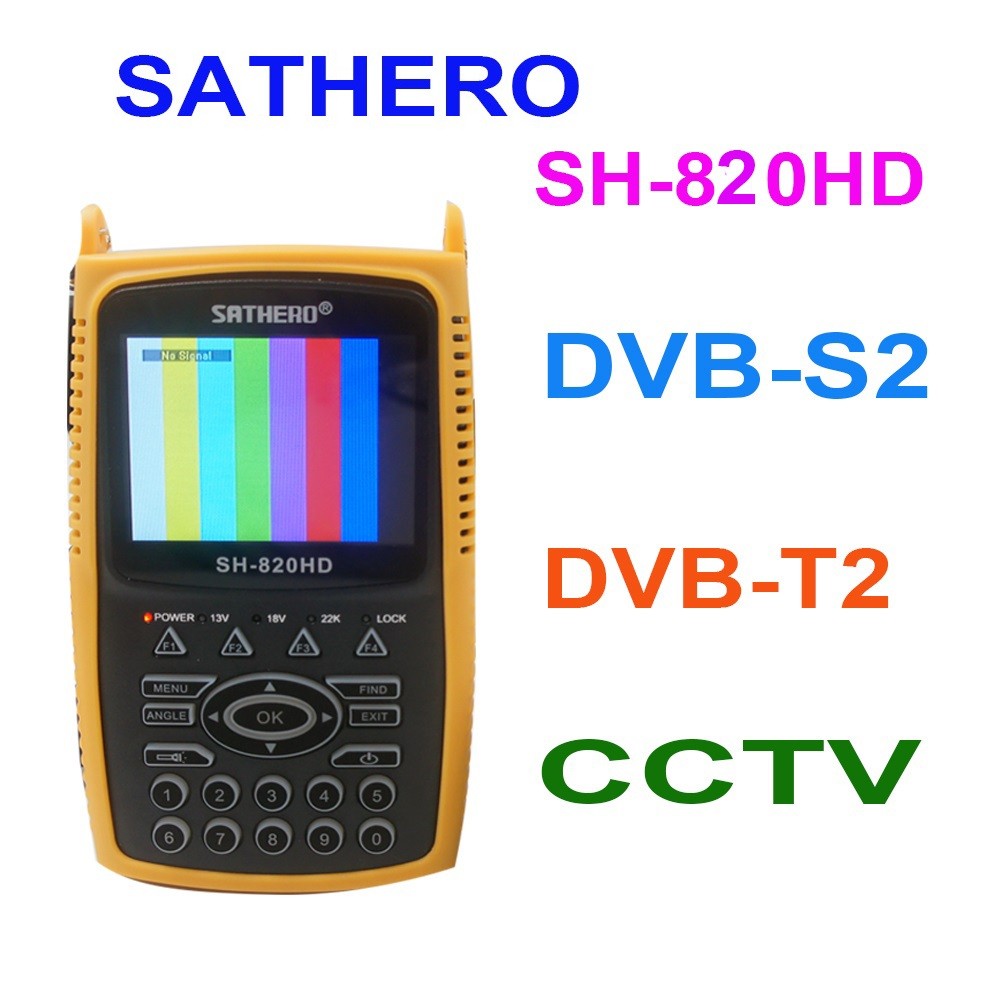 BESTPRICE SATHERO SH-820HD DVB-S2 DVB-T/T2 CCTV Combo Digital Satellite Meter Finder h.265 AHD satll