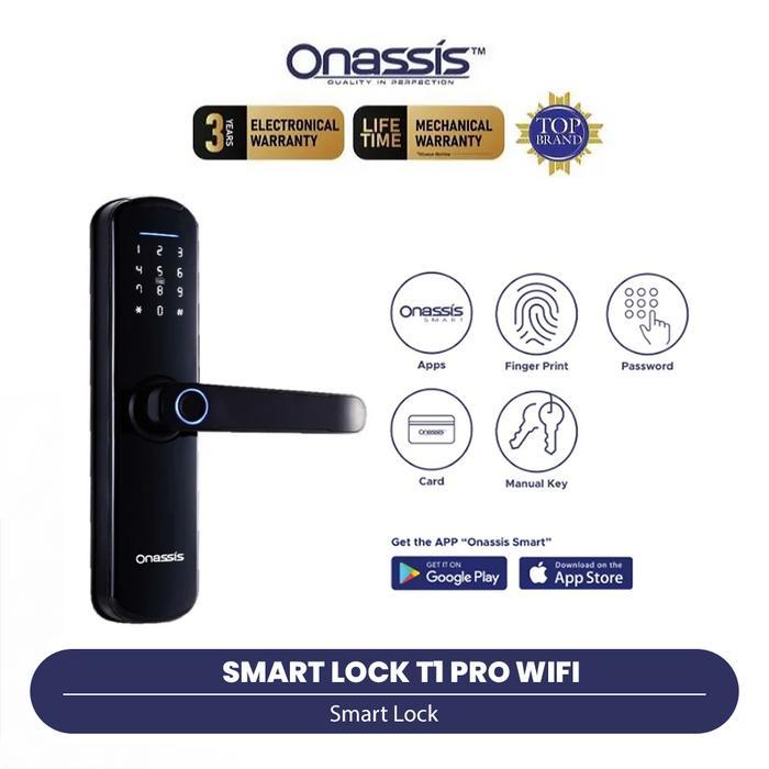 Onassis Smart Lock T1 Pro Wifi - Kunci Pintu Door Handle Wifi