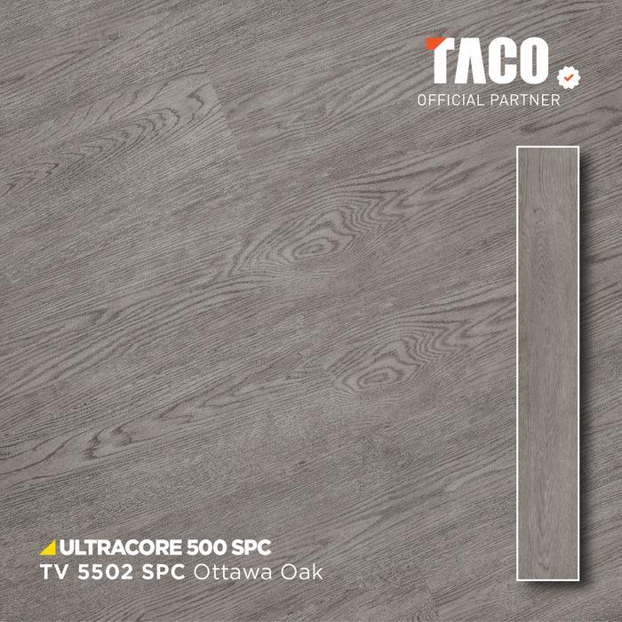 TACO Lantai SPC 5mm Klik Motif Kayu Per 1 Box (Isi 11 Lembar / 2,29 m) - TV 5502 Ottawa Oak