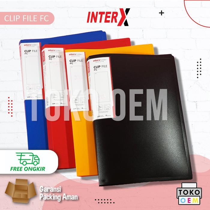 INTERX CLIP FILE MAP JEPIT BESI TANPA LUBANG PLASTIK TEBAL F4 FOLIO